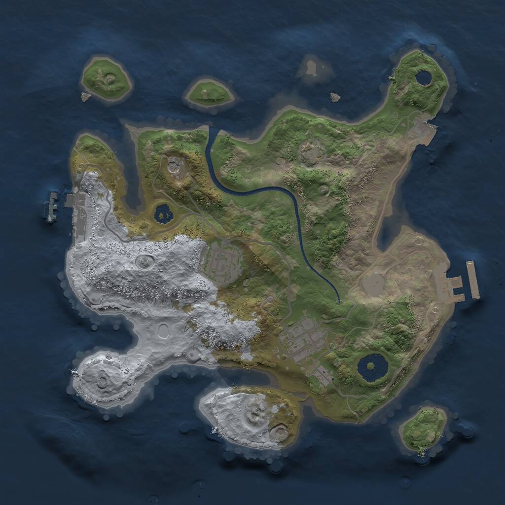 Rust Map: Procedural Map, Size: 2650, Seed: 10523, 7 Monuments