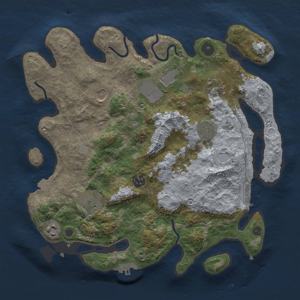 Rust Map: Procedural Map, Size: 3500, Seed: 62292796, 15 Monuments