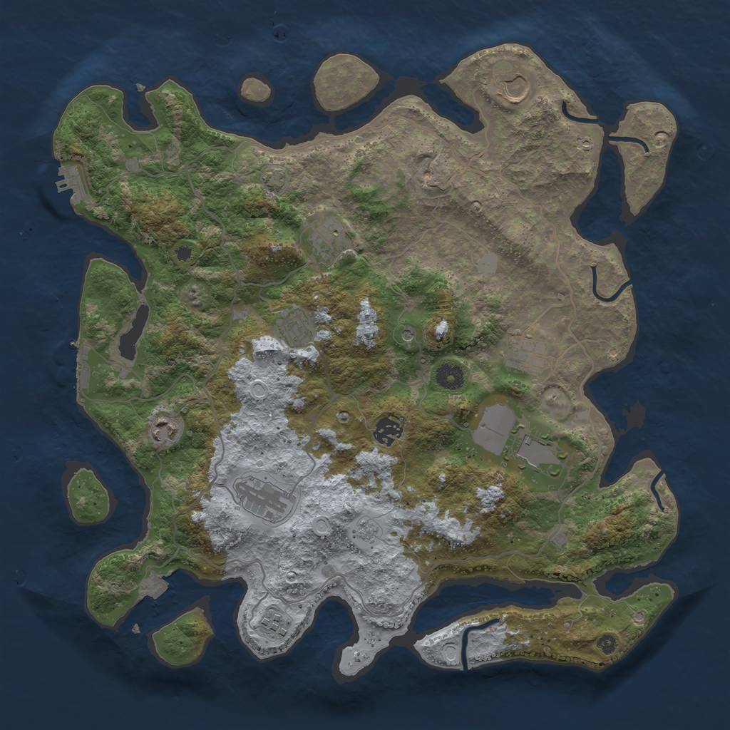 Rust Map: Procedural Map, Size: 4000, Seed: 98213499, 17 Monuments