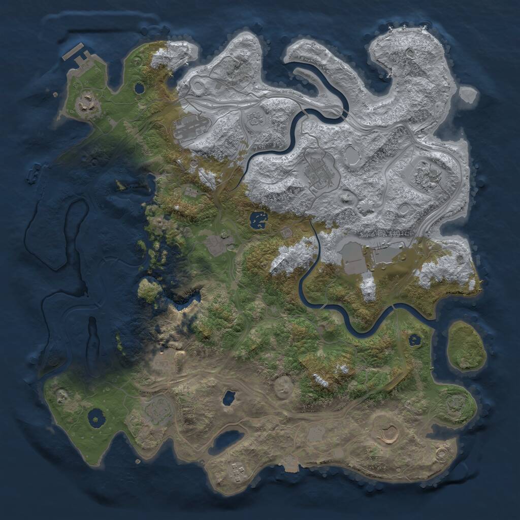 Rust Map: Procedural Map, Size: 4250, Seed: 6857, 17 Monuments
