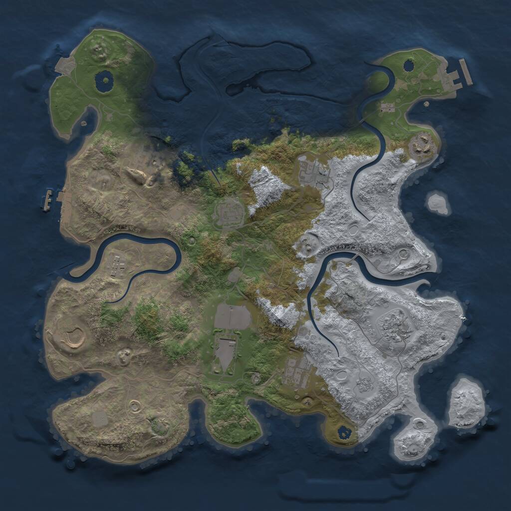 Rust Map: Procedural Map, Size: 3750, Seed: 13236507, 15 Monuments