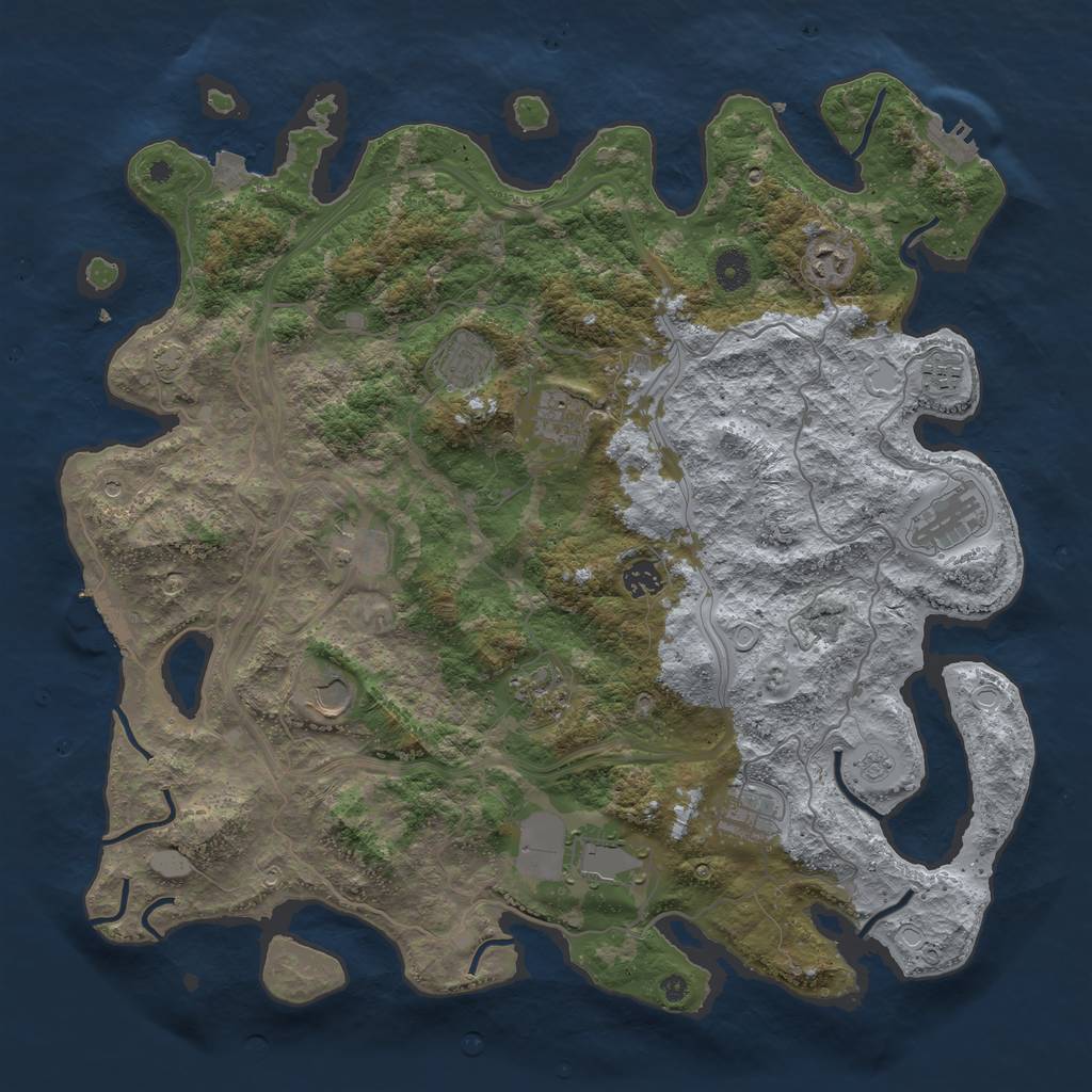 Rust Map: Procedural Map, Size: 4300, Seed: 62525722, 19 Monuments