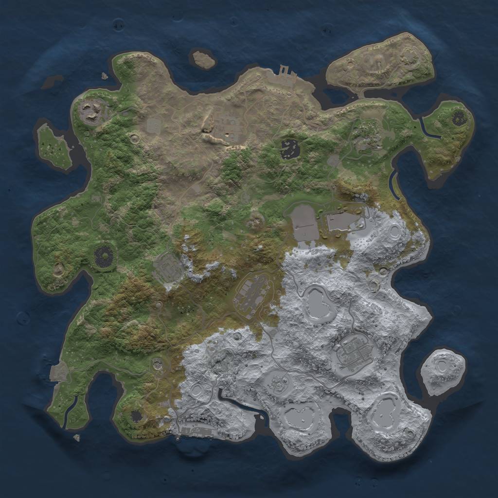 Rust Map: Procedural Map, Size: 3600, Seed: 67937016, 16 Monuments