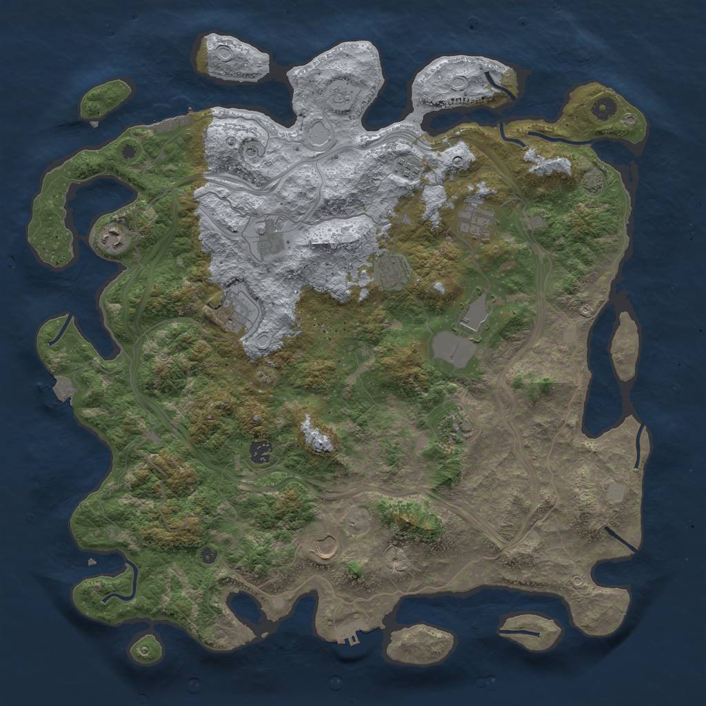 Rust Map: Procedural Map, Size: 4500, Seed: 56784324, 18 Monuments