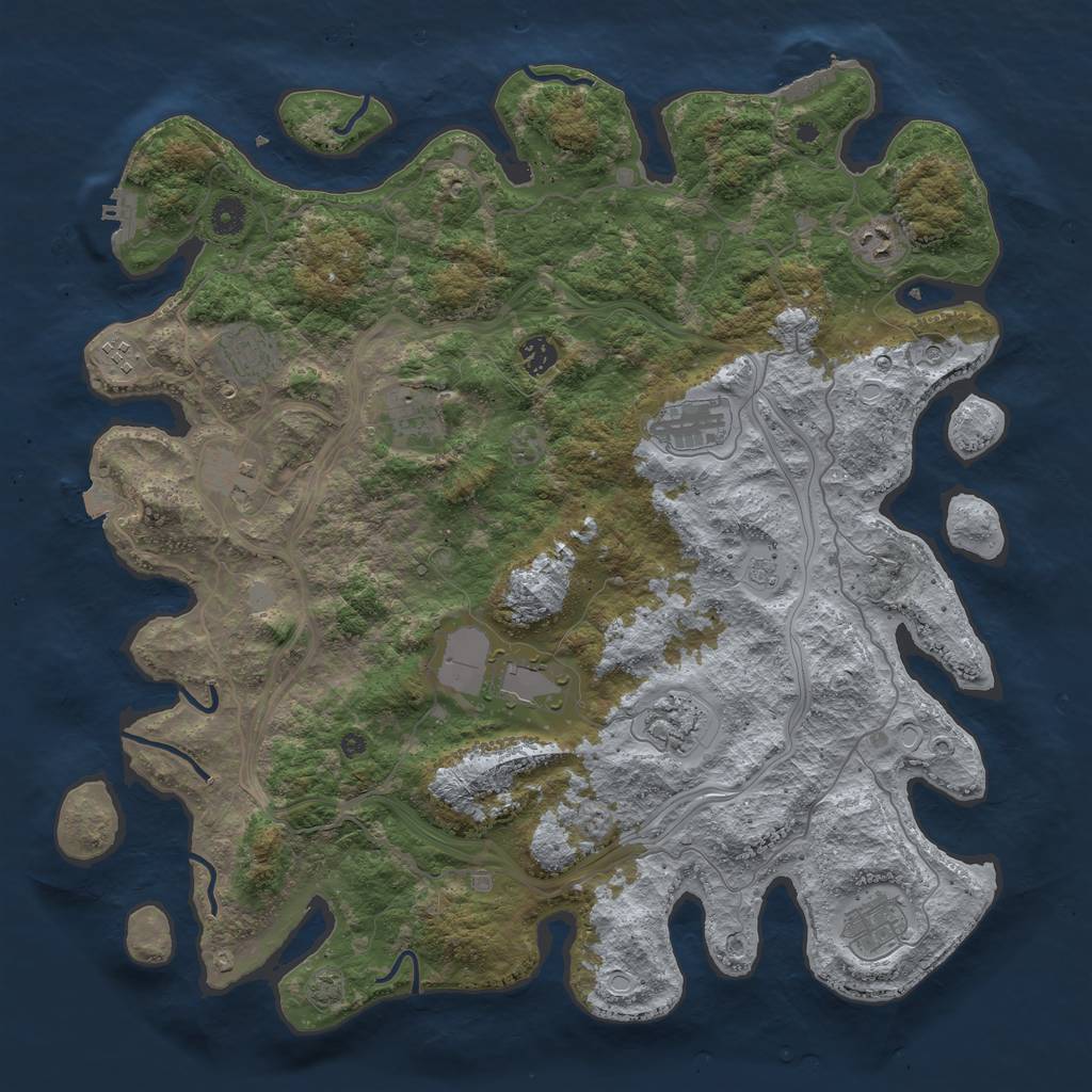 Rust Map: Procedural Map, Size: 4400, Seed: 38497178, 18 Monuments