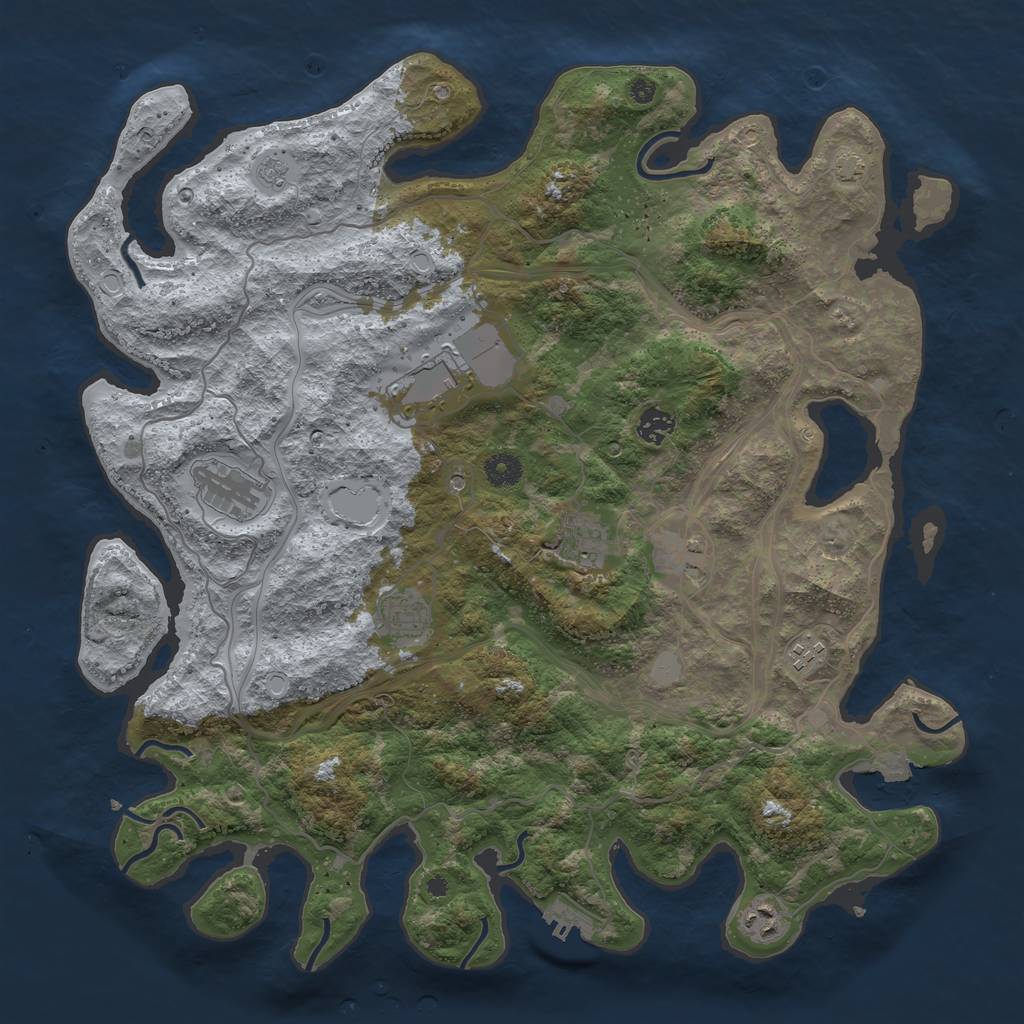 Rust Map: Procedural Map, Size: 4250, Seed: 1231857273, 15 Monuments