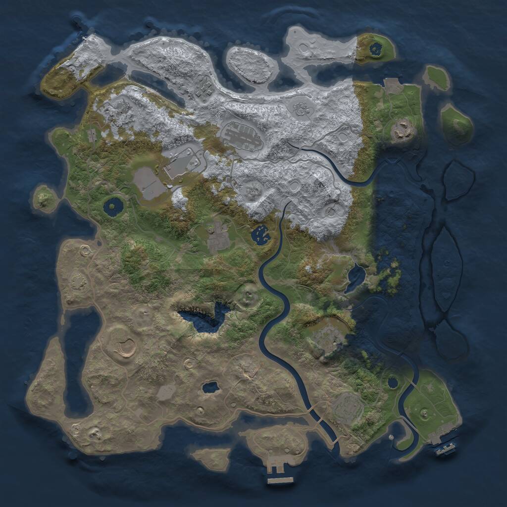 Rust Map: Procedural Map, Size: 4000, Seed: 152484, 16 Monuments