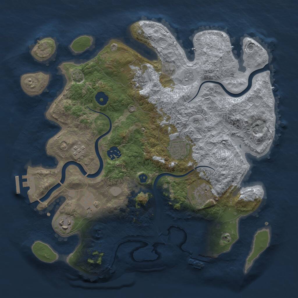 Rust Map: Procedural Map, Size: 3400, Seed: 15481000, 13 Monuments