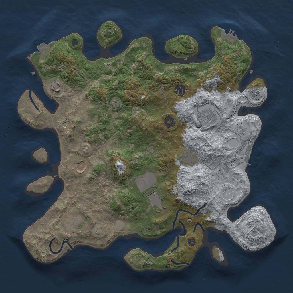 Rust Map: Procedural Map, Size: 3700, Seed: 62194175, 16 Monuments