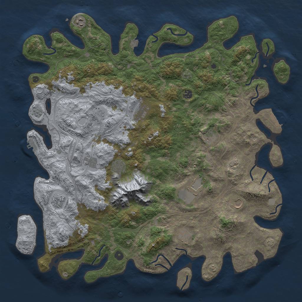 Rust Map: Procedural Map, Size: 5000, Seed: 234511, 19 Monuments