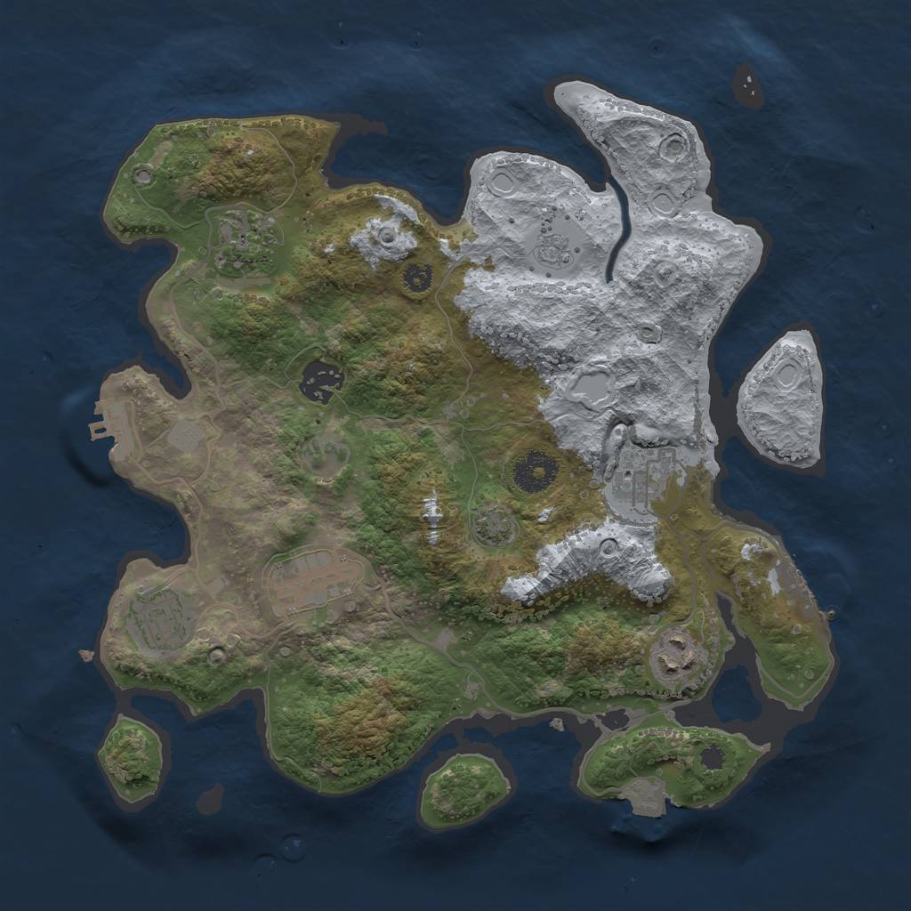 Rust Map: Procedural Map, Size: 3200, Seed: 964531705, 13 Monuments