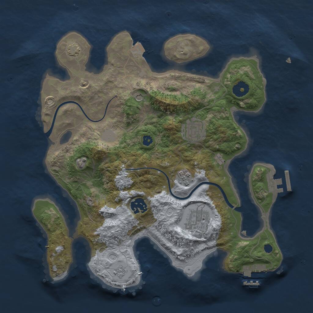 Rust Map: Procedural Map, Size: 3000, Seed: 8263590, 10 Monuments