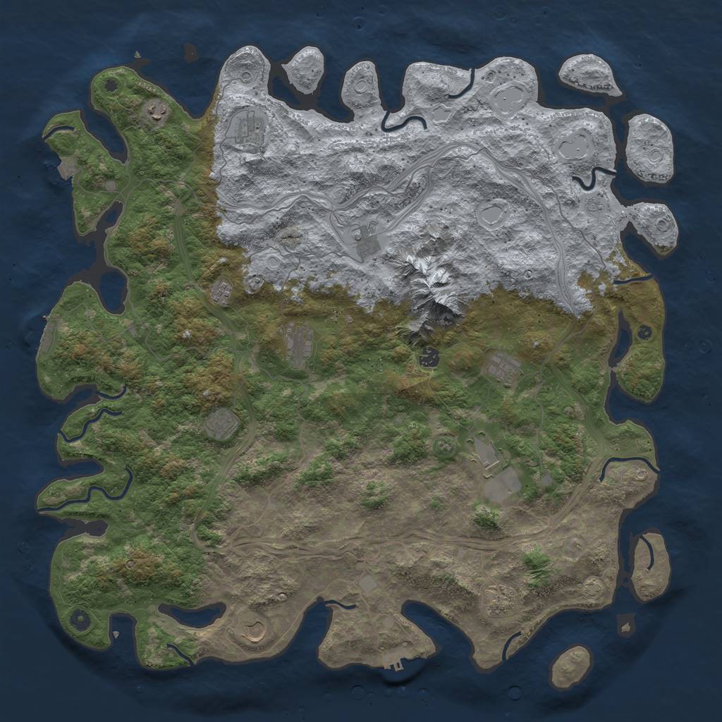 Rust Map: Procedural Map, Size: 5250, Seed: 1193650857, 19 Monuments