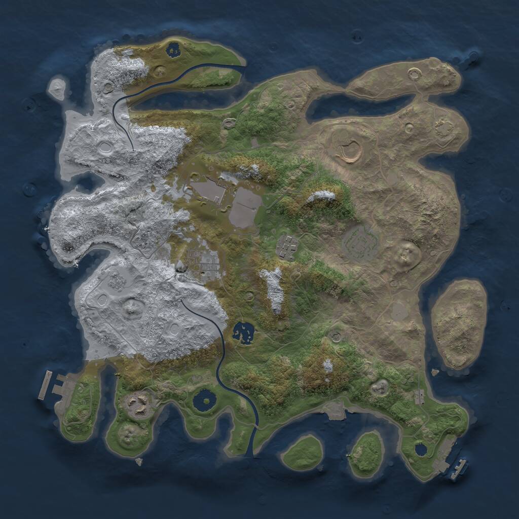 Rust Map: Procedural Map, Size: 3500, Seed: 2014004, 13 Monuments