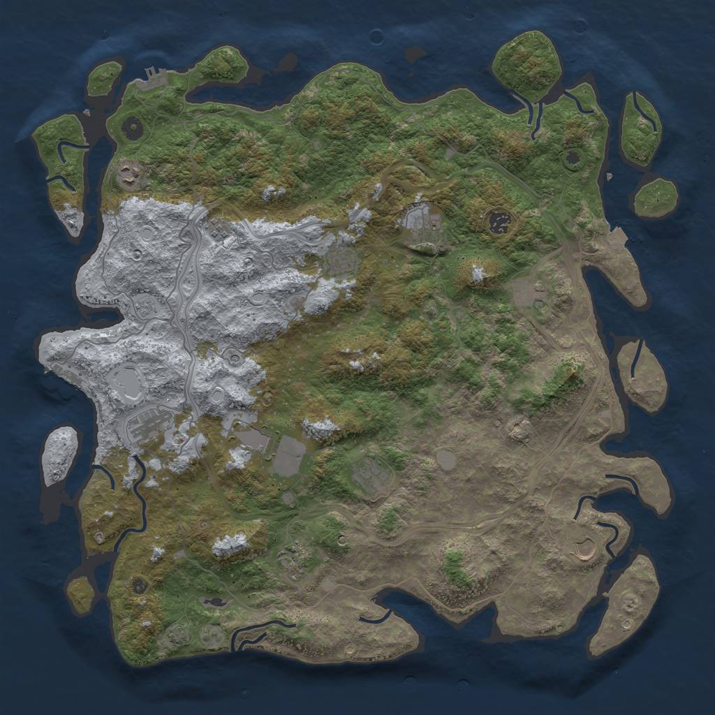 Rust Map: Procedural Map, Size: 4800, Seed: 166410725, 19 Monuments