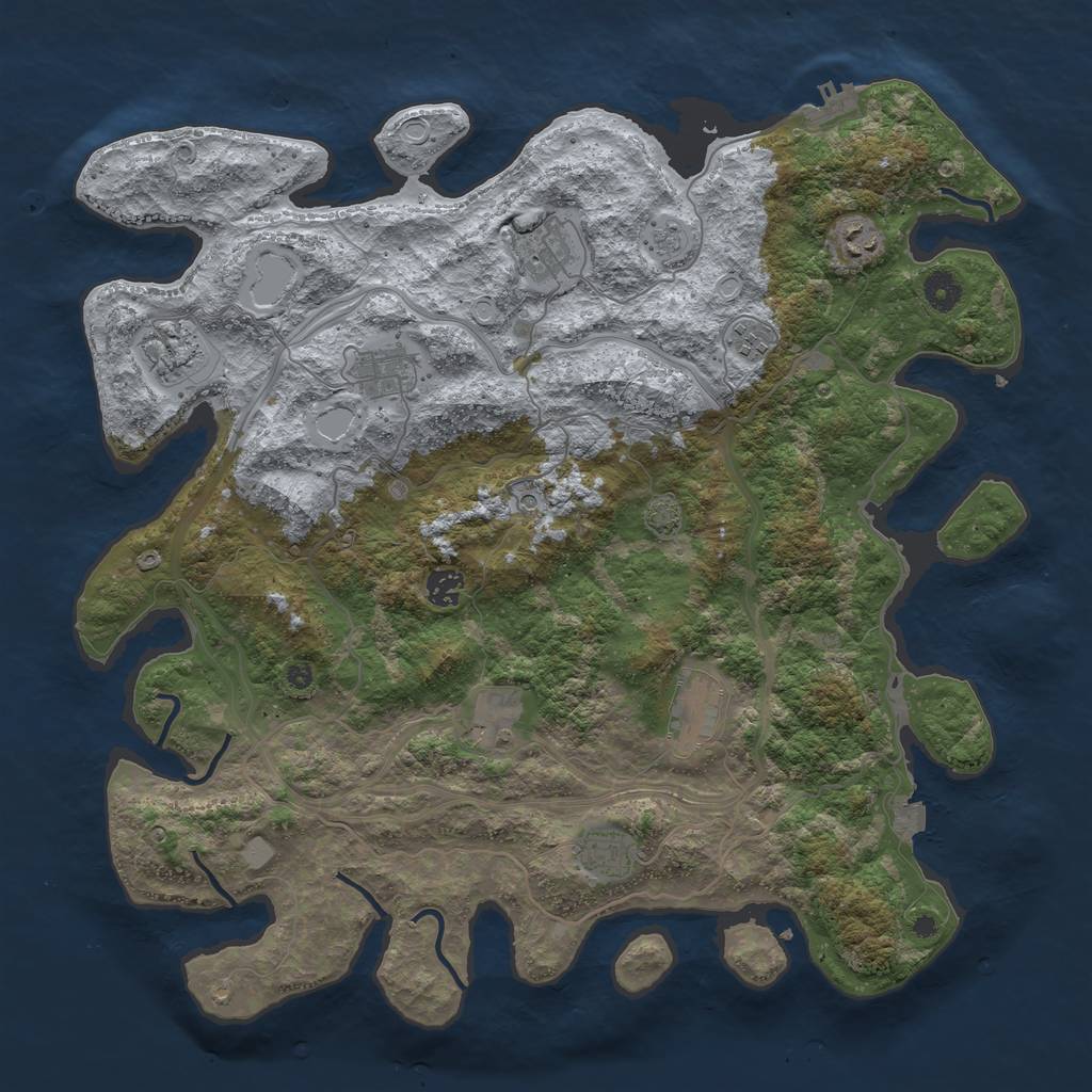 Rust Map: Procedural Map, Size: 4250, Seed: 2059525383, 16 Monuments