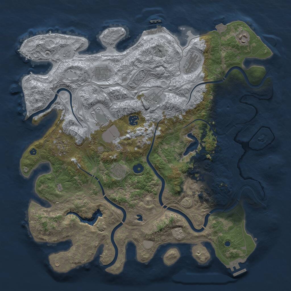 Rust Map: Procedural Map, Size: 4250, Seed: 2059525383, 16 Monuments