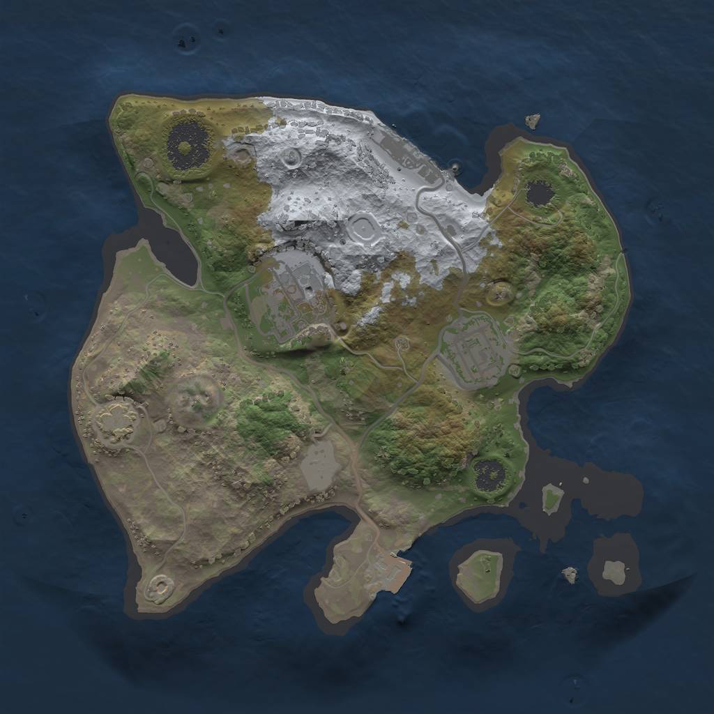 Rust Map: Procedural Map, Size: 2300, Seed: 1097148786, 7 Monuments