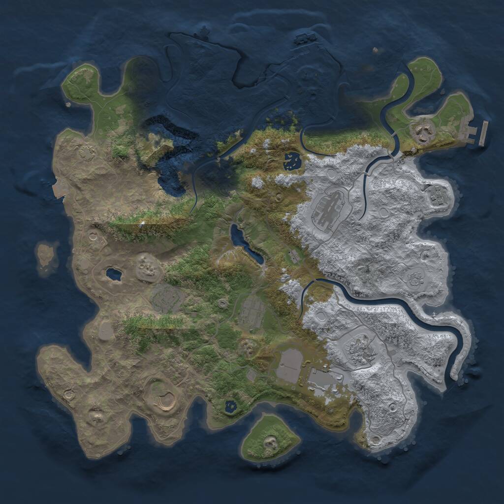Rust Map: Procedural Map, Size: 4000, Seed: 2020102905, 15 Monuments