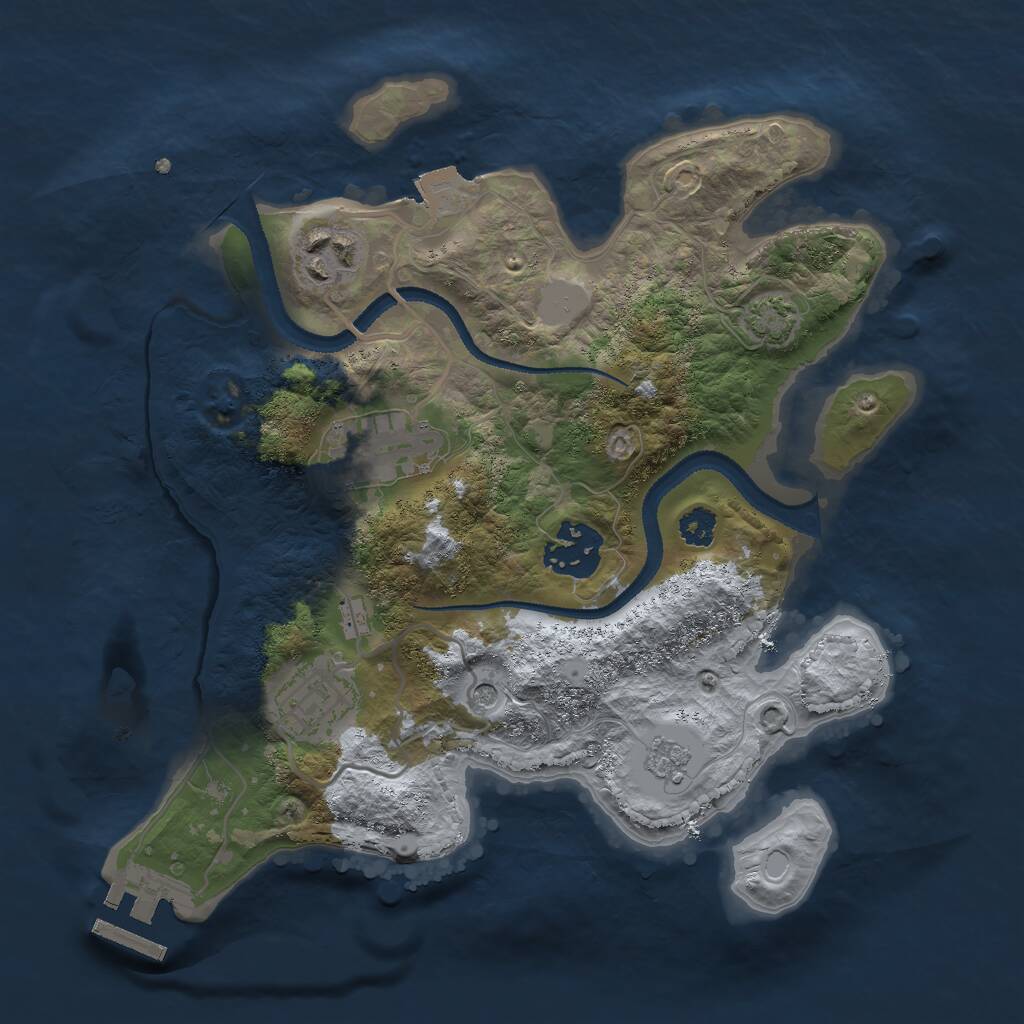 Rust Map: Procedural Map, Size: 2700, Seed: 63911, 9 Monuments