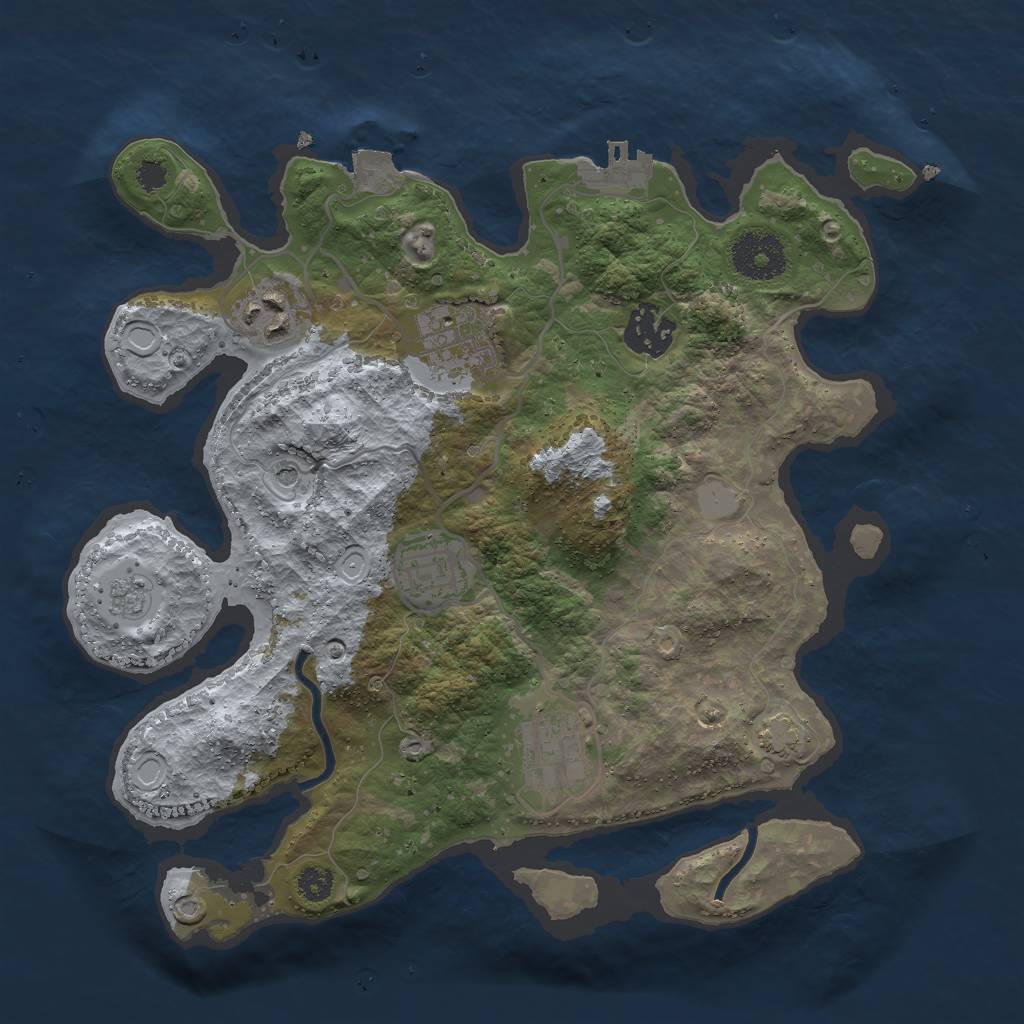 Rust Map: Procedural Map, Size: 3000, Seed: 1749367859, 12 Monuments