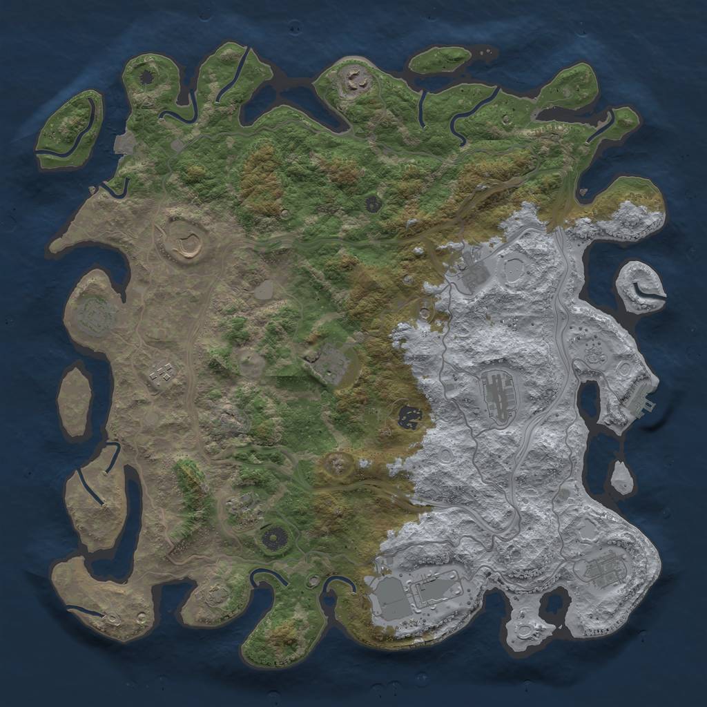 Rust Map: Procedural Map, Size: 4400, Seed: 10552561, 18 Monuments