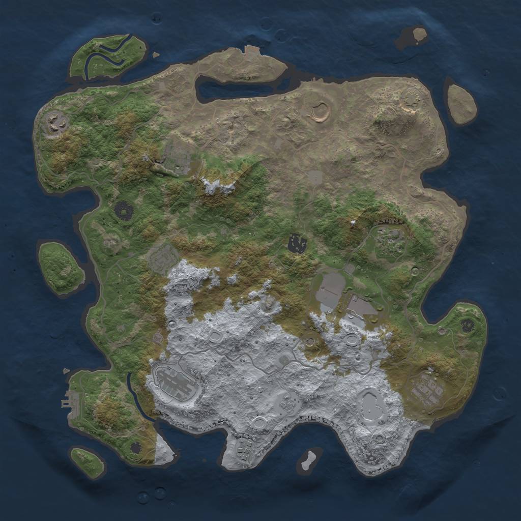 Rust Map: Procedural Map, Size: 4000, Seed: 247853654, 17 Monuments