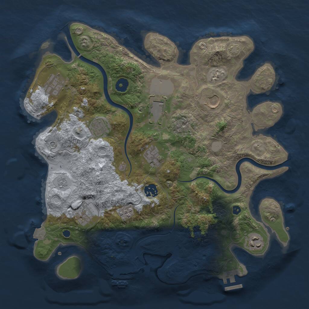Rust Map: Procedural Map, Size: 3500, Seed: 111086238, 15 Monuments