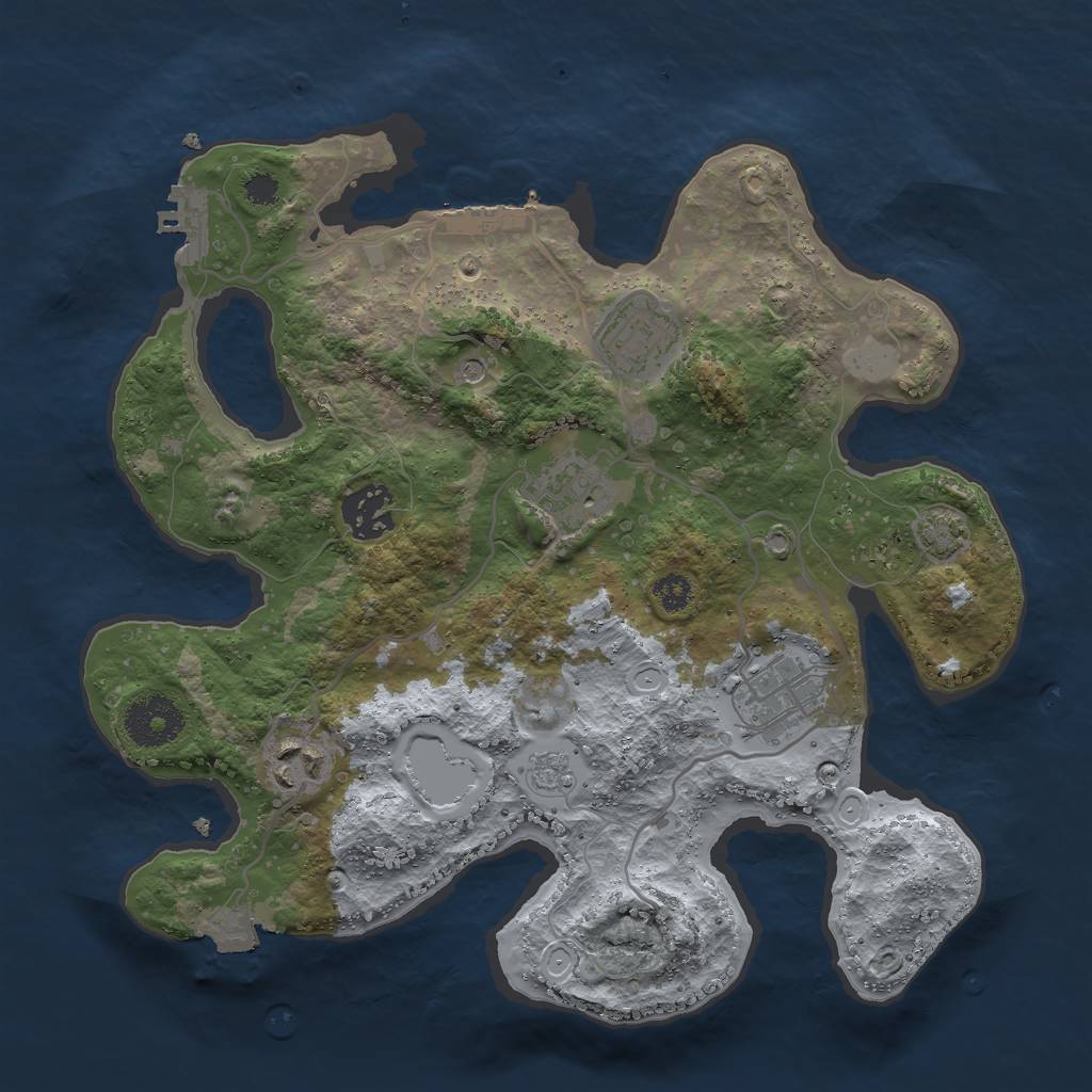 Rust Map: Procedural Map, Size: 3000, Seed: 1165700266, 13 Monuments