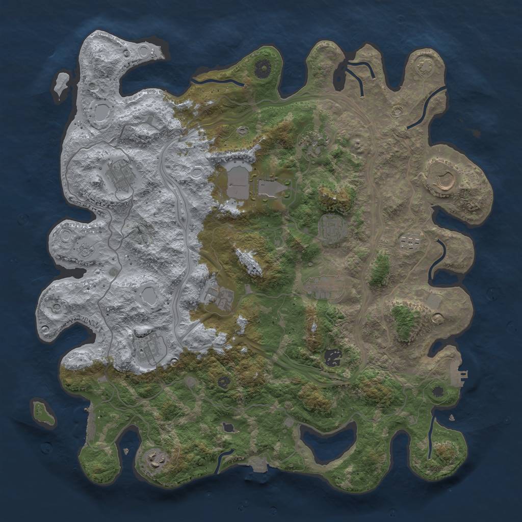 Rust Map: Procedural Map, Size: 4250, Seed: 25102023, 19 Monuments