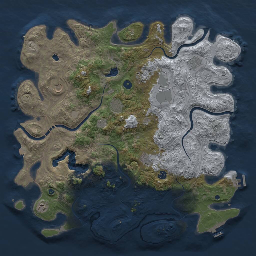 Rust Map: Procedural Map, Size: 4400, Seed: 33934171, 15 Monuments
