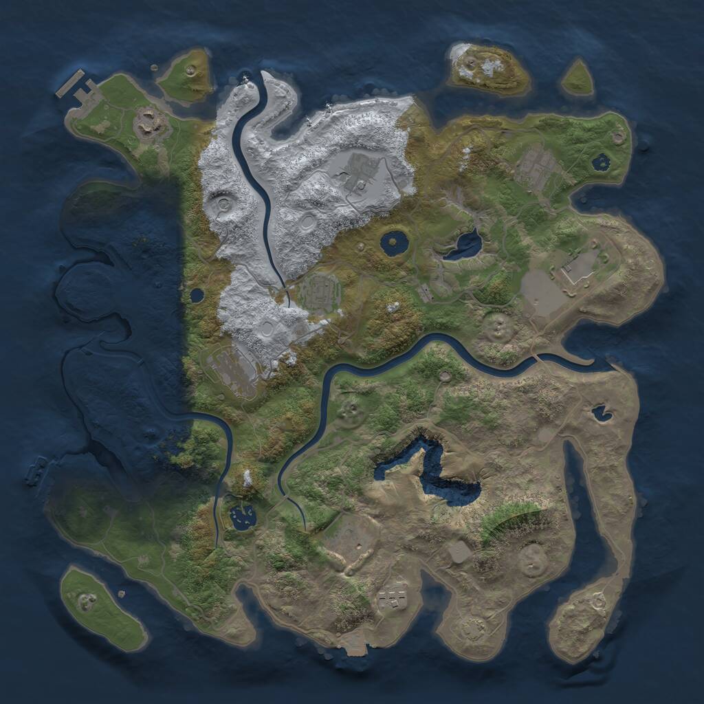 Rust Map: Procedural Map, Size: 4000, Seed: 76908860, 14 Monuments