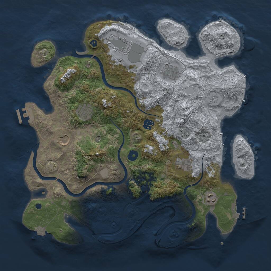 Rust Map: Procedural Map, Size: 3850, Seed: 6841497, 14 Monuments