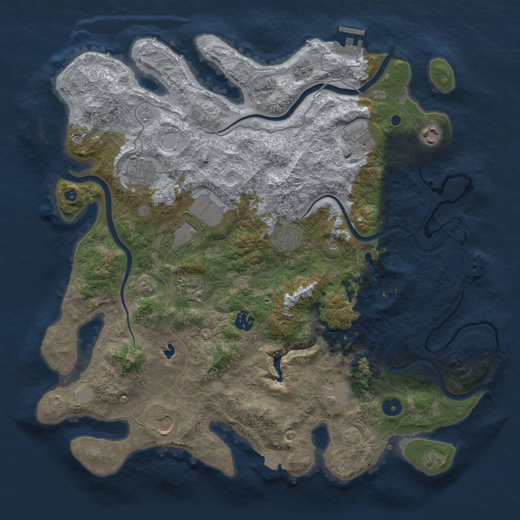 Rust Map: Procedural Map, Size: 4100, Seed: 56148438, 16 Monuments