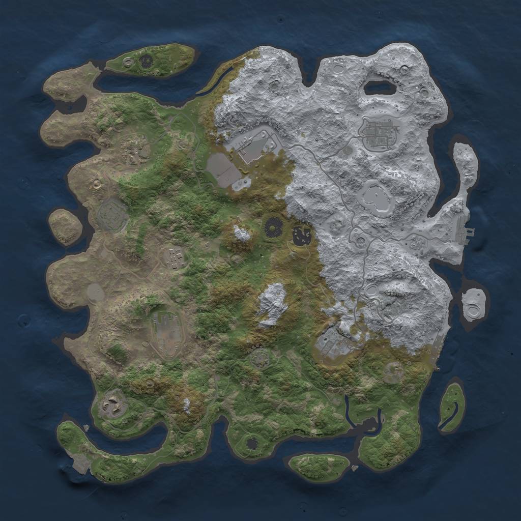 Rust Map: Procedural Map, Size: 3900, Seed: 12684, 17 Monuments