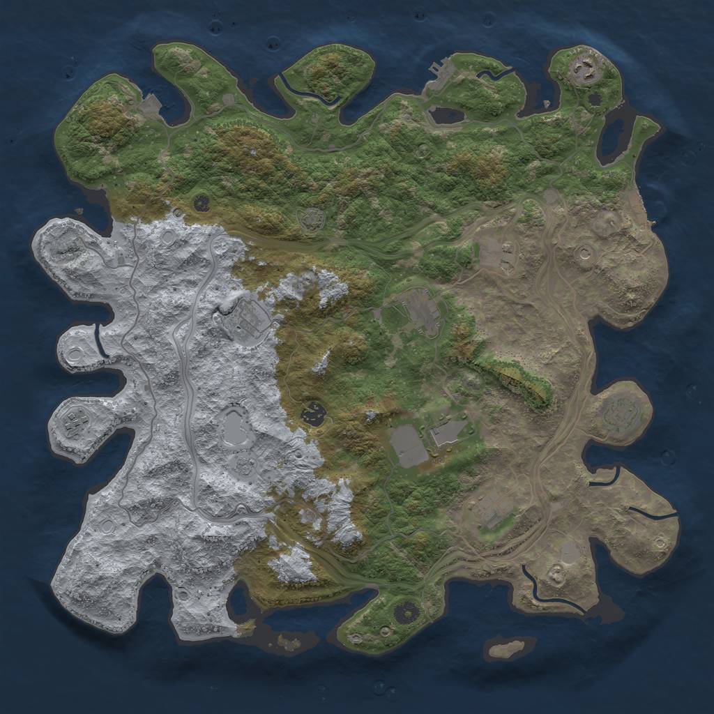 Rust Map: Procedural Map, Size: 4500, Seed: 6769, 17 Monuments