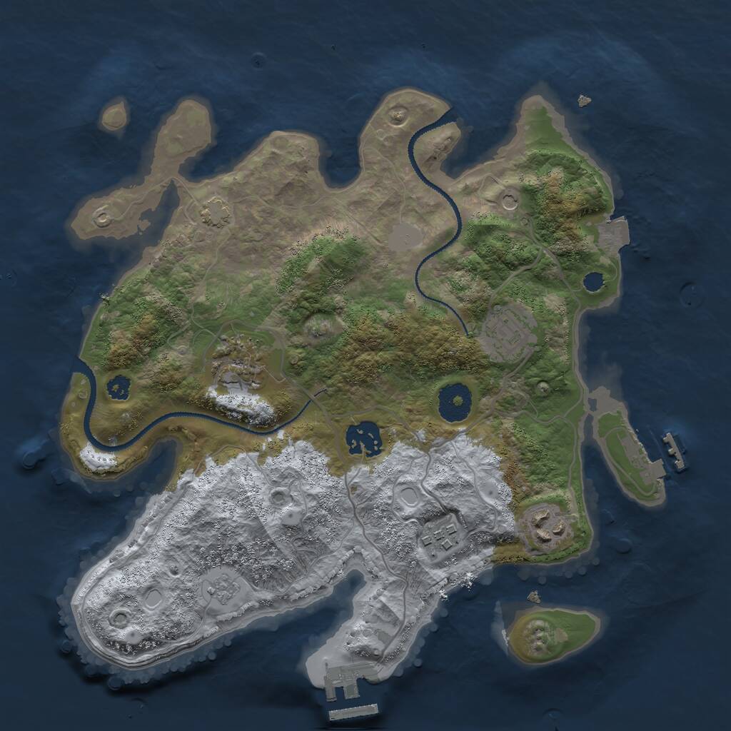 Rust Map: Procedural Map, Size: 3000, Seed: 14814, 11 Monuments