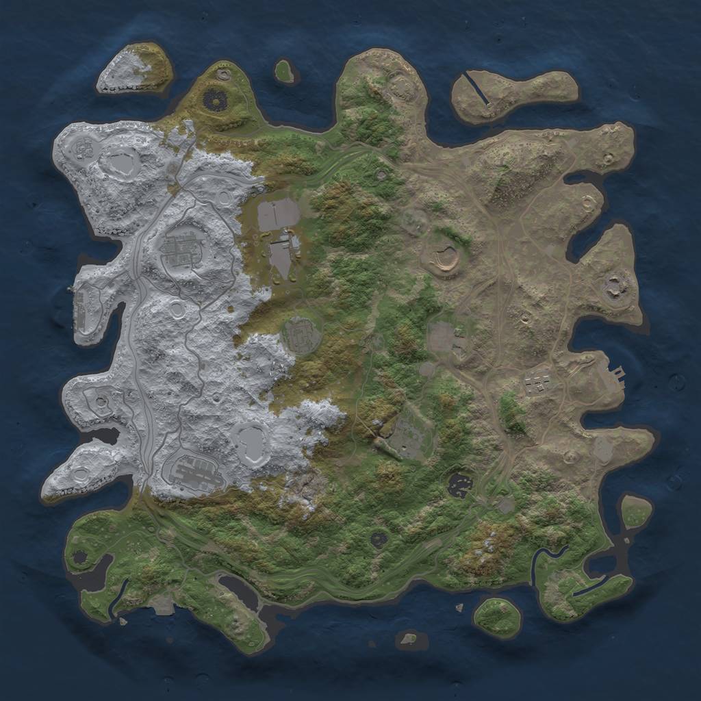 Rust Map: Procedural Map, Size: 4300, Seed: 6656164, 18 Monuments