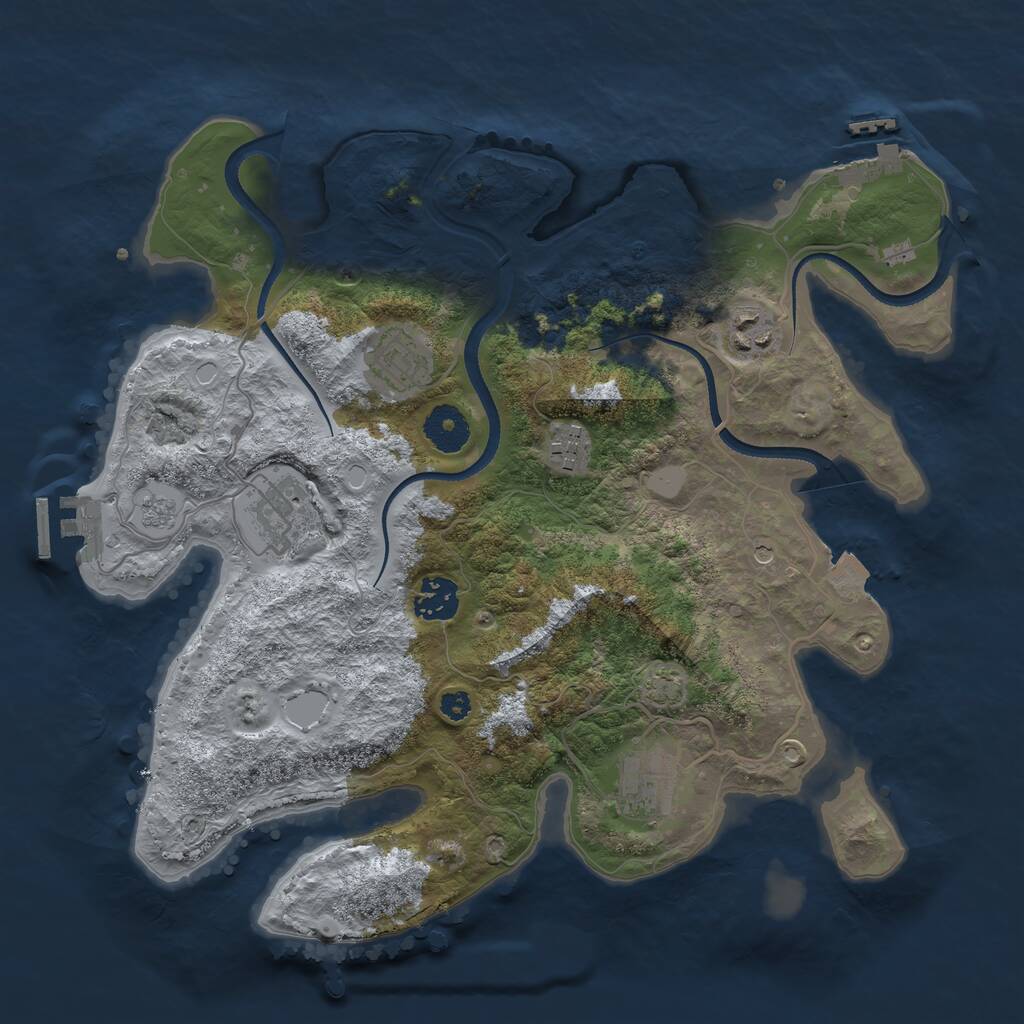 Rust Map: Procedural Map, Size: 3400, Seed: 84758690, 12 Monuments