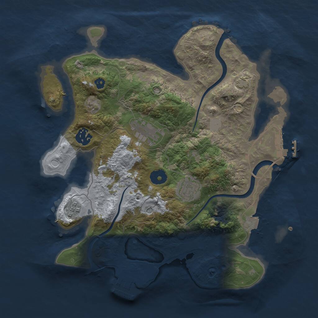 Rust Map: Procedural Map, Size: 3000, Seed: 96123, 9 Monuments