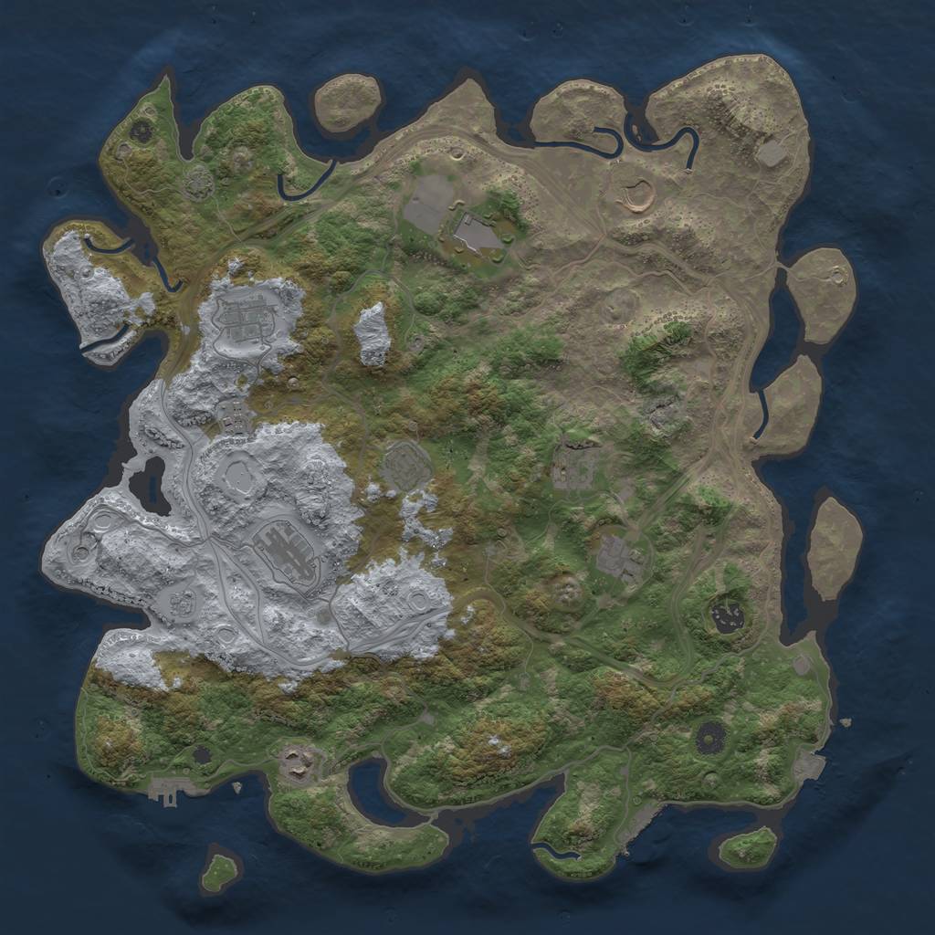 Rust Map: Procedural Map, Size: 4350, Seed: 793403646, 18 Monuments