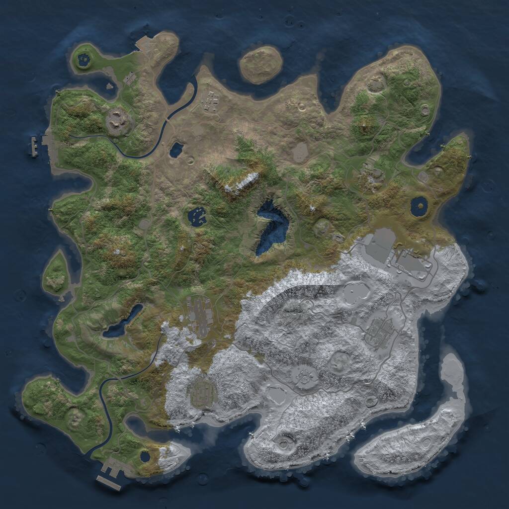 Rust Map: Procedural Map, Size: 4000, Seed: 777356, 14 Monuments