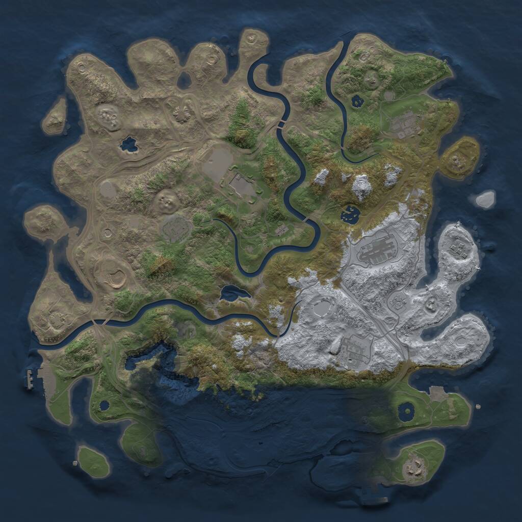 Rust Map: Procedural Map, Size: 4250, Seed: 64678763, 15 Monuments
