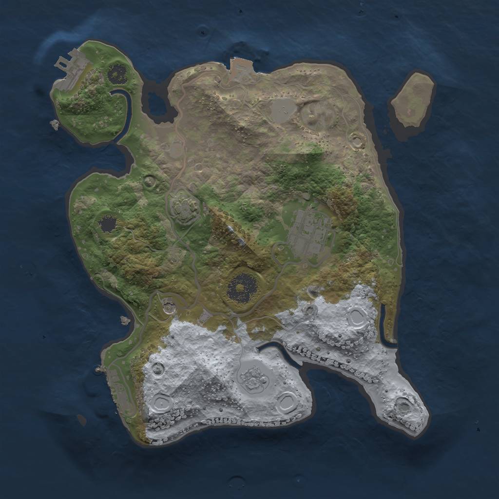 Rust Map: Procedural Map, Size: 2535, Seed: 1324172649, 9 Monuments