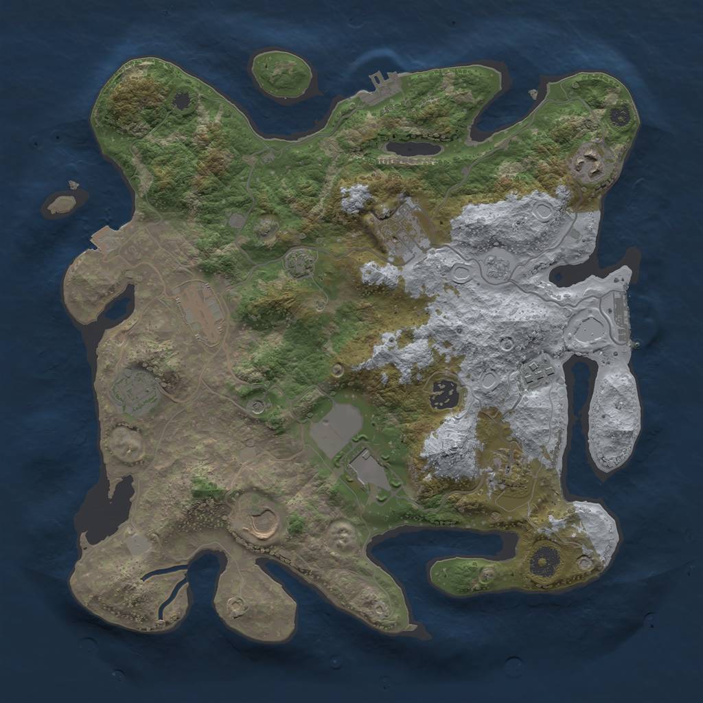 Rust Map: Procedural Map, Size: 3500, Seed: 16316610, 17 Monuments