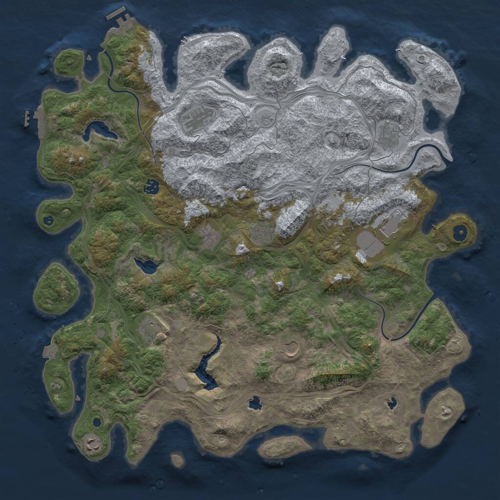 Rust Map: Procedural Map, Size: 4800, Seed: 898253247, 17 Monuments