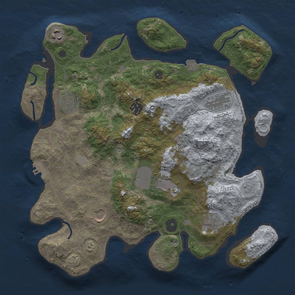 Rust Map: Procedural Map, Size: 3500, Seed: 9051, 15 Monuments