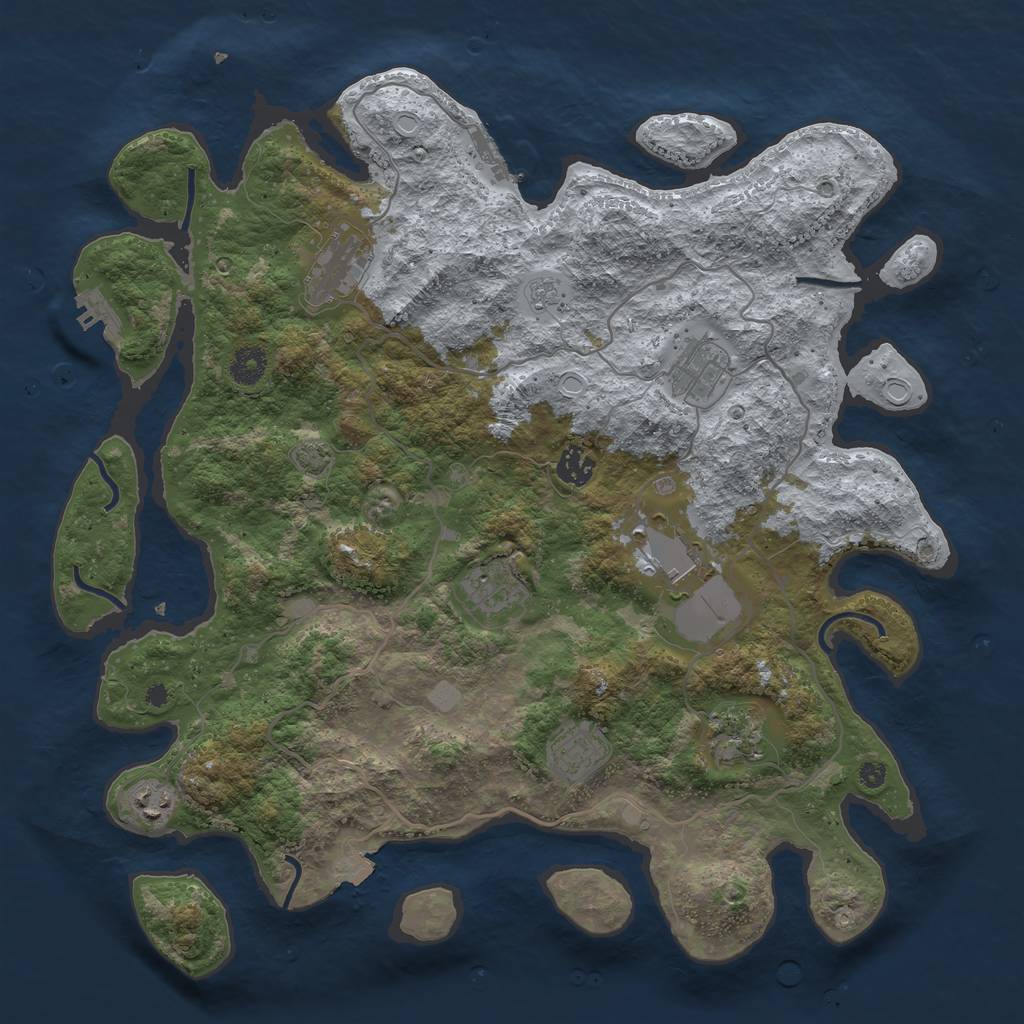 Rust Map: Procedural Map, Size: 4000, Seed: 18049, 15 Monuments