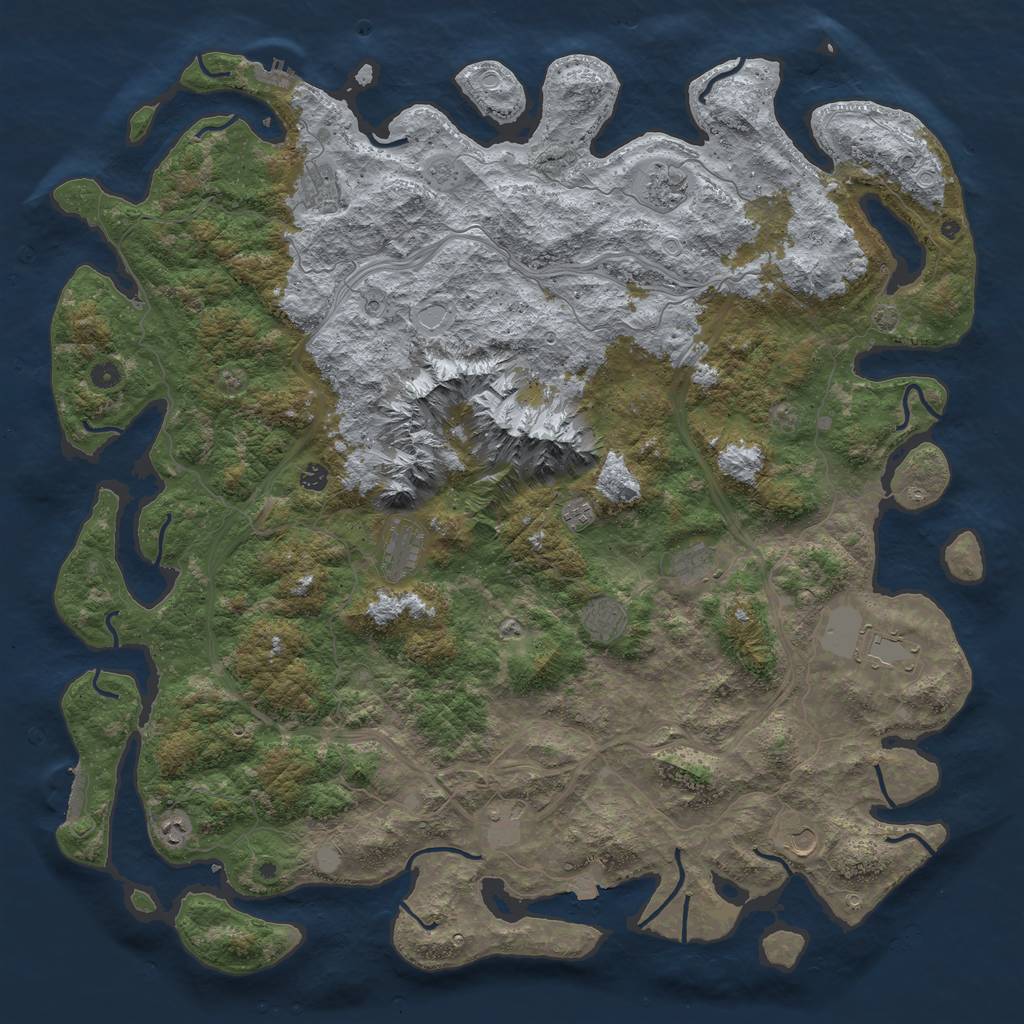 Rust Map: Procedural Map, Size: 5500, Seed: 5271271, 19 Monuments