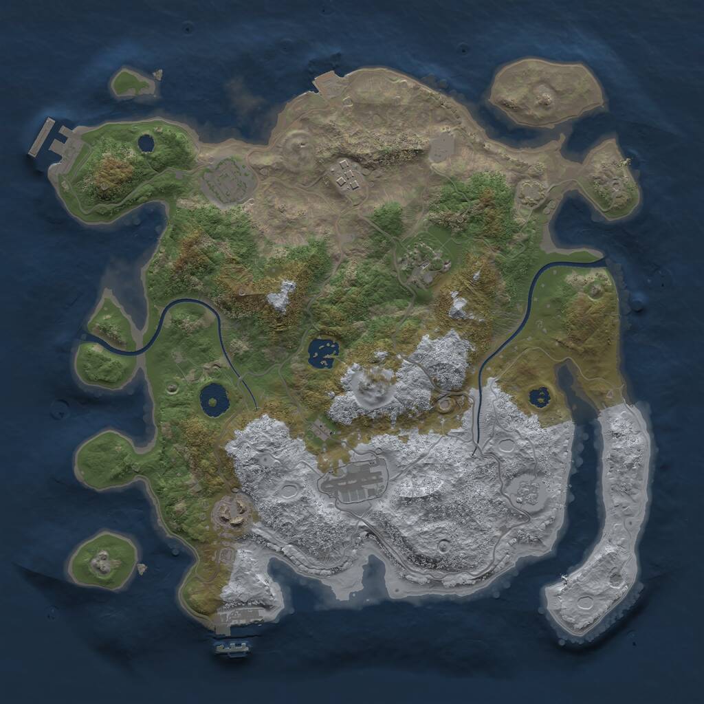 Rust Map: Procedural Map, Size: 3400, Seed: 18606391, 11 Monuments